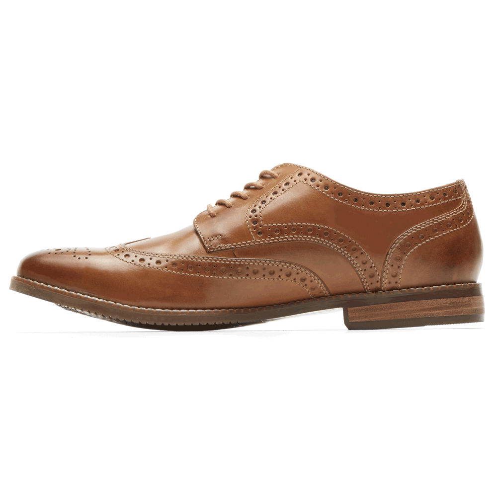 Zapatos Con Cordones Rockport Hombre Mexico - Style Purpose Wingtip Marrom - LYOVR7013